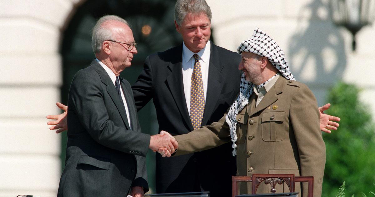historic handshake between Yitzhak Rabin and Yasser Arafat